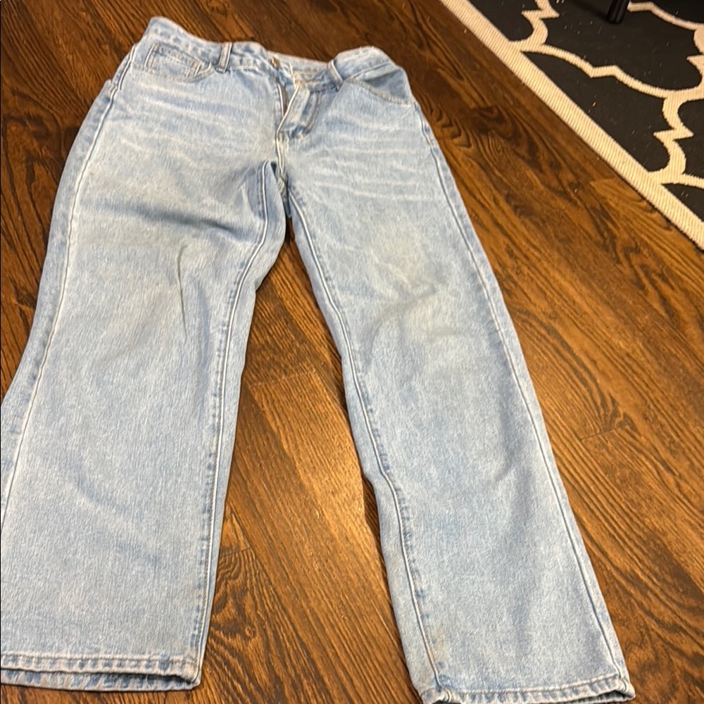 **SHEIN Women's Boyfriend Jeans in Light Blue**